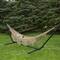 78" x 31" Natural Brown Macramé Hammock with Patterned Tassels